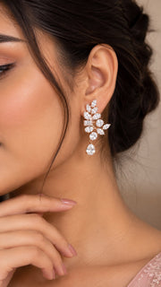 Floral Cluster Drop Earrings