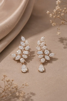 Floral Cluster Drop Earrings