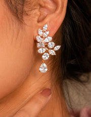 Floral Cluster Drop Earrings